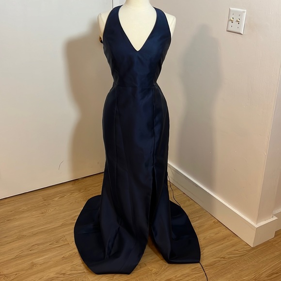 Dessy dress D761 in Midnight satin twill - Picture 1 of 4